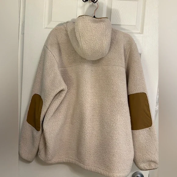 The North Face Sherpa Fleece Pullover Hoodie Mens L Beige Brown Half Zip - Picture 10 of 11